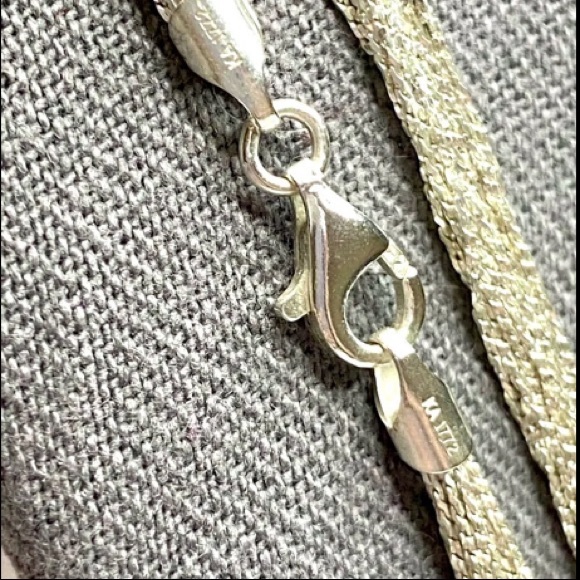 15 Strand 36” Modern Liquid Silver Necklace - Picture 3 of 10